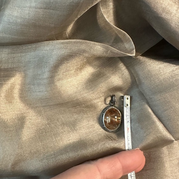 Gold Rudilated Quartz & Diamond pendant. - Picture 3 of 10